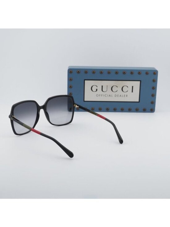 Gucci GG0544S 007 Square Sunglasses - Shiny Black/Grey Gradient main image 11